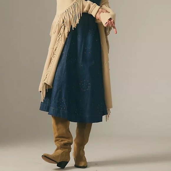 Anthropologie Grommet Denim Midi Dress - Picture 11 of 15